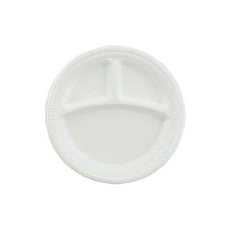 Lagasse Dart SCCRS9CYW, 3-Comp Laminated Foam Plates, 9" Dia., White, 500/Carton SCC RS9CYW